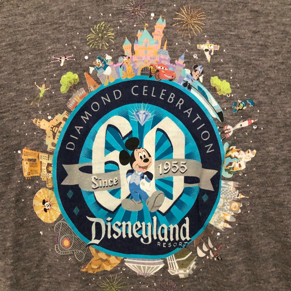 Disneyland 60th Diamond Celebration Gray Shirt, S